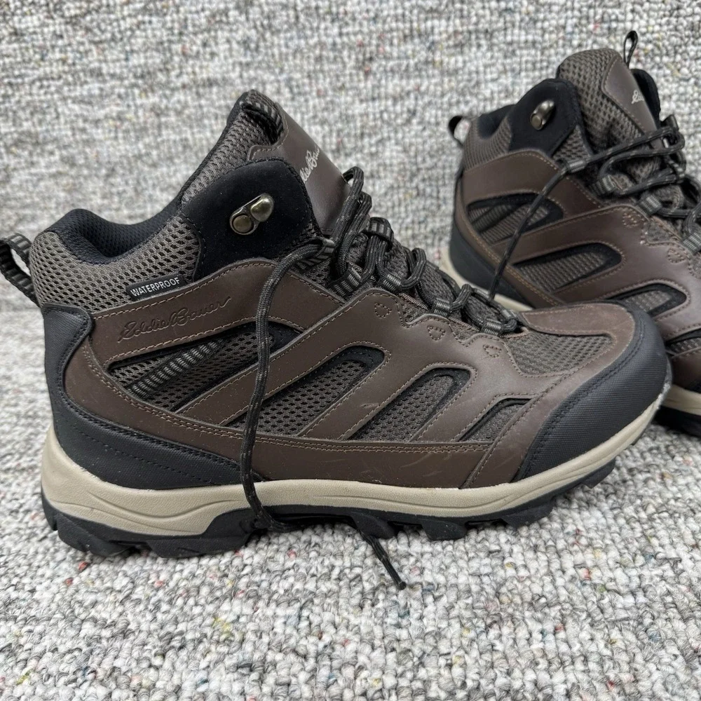 Eddie Bauer Graham Boots Mens 12 M Shoes Hiking Leather Waterproof Brown
